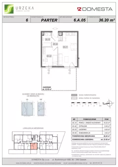 2 pokoje, mieszkanie 36,21 m², piętro 1, oferta nr 6.A.14, Urzeka - budynek 6 , Gdańsk, Jasień, ul. Guderskiego / Czermińskiego