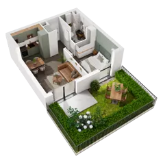 2 pokoje, mieszkanie 35,08 m², parter, oferta nr 6.A.06, Urzeka - budynek 6 , Gdańsk, Jasień, ul. Guderskiego / Czermińskiego