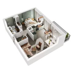 2 pokoje, mieszkanie 47,94 m², piętro 1, oferta nr 7.A.10, Urzeka - budynek 7, Gdańsk, Jasień, ul. Guderskiego / Czermińskiego