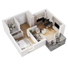 2 pokoje, mieszkanie 49,57 m², piętro 2, oferta nr 8.A.10, Urzeka - budynek 8, Gdańsk, Jasień, ul. Guderskiego / Czermińskiego