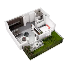 2 pokoje, mieszkanie 47,54 m², piętro 1, oferta nr 9.A.15, Urzeka - budynek 9, Gdańsk, Jasień, ul. Guderskiego / Czermińskiego