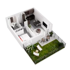 2 pokoje, mieszkanie 35,19 m², piętro 1, oferta nr 9.A.13, Urzeka - budynek 9, Gdańsk, Jasień, ul. Guderskiego / Czermińskiego
