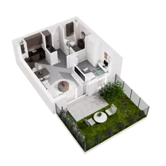 2 pokoje, mieszkanie 33,21 m², parter, oferta nr 9.A.06, Urzeka - budynek 9, Gdańsk, Jasień, ul. Guderskiego / Czermińskiego