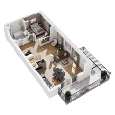 2 pokoje, mieszkanie 85,04 m², piętro 2, oferta nr B1.A.06, Awionika, Gdańsk, Matarnia, ul. Radiowa