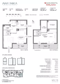 2 pokoje, mieszkanie 93,94 m², piętro 2, oferta nr B1.A.07, Awionika, Gdańsk, Matarnia, ul. Radiowa