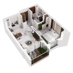 2 pokoje, mieszkanie 41,67 m², piętro 1, oferta nr A.2.1, GreenLine, Gdańsk, Piecki-Migowo, Matemblewo, ul. Rakoczego