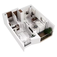 2 pokoje, mieszkanie 41,31 m², piętro 1, oferta nr B.2.6, GreenLine, Gdańsk, Piecki-Migowo, Matemblewo, ul. Rakoczego