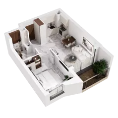 2 pokoje, mieszkanie 41,05 m², piętro 2, oferta nr A.3.2, GreenLine, Gdańsk, Piecki-Migowo, Matemblewo, ul. Rakoczego