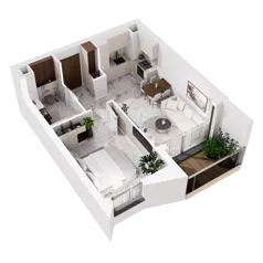 2 pokoje, mieszkanie 43,18 m², piętro 7, oferta nr A.8.6, GreenLine, Gdańsk, Piecki-Migowo, Matemblewo, ul. Rakoczego