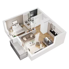 2 pokoje, mieszkanie 46,03 m², piętro 4, oferta nr 9.A.31, Nowe Południe - budynek 9 , Gdańsk, Orunia Górna-Gdańsk Południe, Maćkowy, ul. Starogrodzka / Borkowska