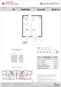 2 pokoje, mieszkanie 38,89 m², piętro 1, oferta nr 10.B.07, Nowe Południe - budynek 10, Gdańsk, Orunia Górna-Gdańsk Południe, Maćkowy, ul. Starogrodzka / Borkowska