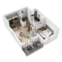 2 pokoje, mieszkanie 43,33 m², piętro 2, oferta nr 10.B.13, Nowe Południe - budynek 10, Gdańsk, Orunia Górna-Gdańsk Południe, Maćkowy, ul. Starogrodzka / Borkowska