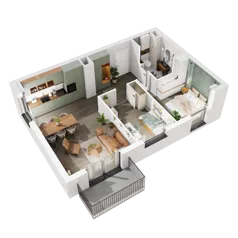 3 pokoje, mieszkanie 54,66 m², piętro 2, oferta nr 6.A.25, Urzeka - budynek 6 , Gdańsk, Jasień, ul. Guderskiego / Czermińskiego