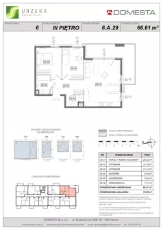 3 pokoje, mieszkanie 66,61 m², piętro 3, oferta nr 6.A.29, Urzeka - budynek 6 , Gdańsk, Jasień, ul. Guderskiego / Czermińskiego