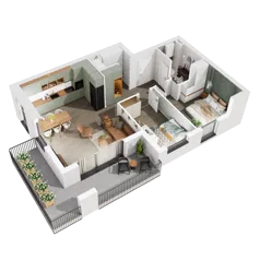 3 pokoje, mieszkanie 66,61 m², piętro 3, oferta nr 6.A.29, Urzeka - budynek 6 , Gdańsk, Jasień, ul. Guderskiego / Czermińskiego