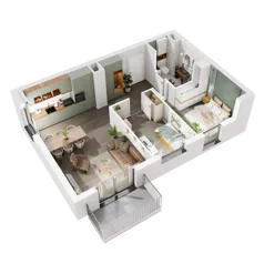 3 pokoje, mieszkanie 54,66 m², piętro 3, oferta nr 6.A.34, Urzeka - budynek 6 , Gdańsk, Jasień, ul. Guderskiego / Czermińskiego