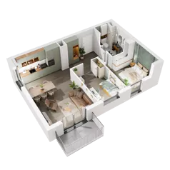 3 pokoje, mieszkanie 54,66 m², piętro 4, oferta nr 6.A.43, Urzeka - budynek 6 , Gdańsk, Jasień, ul. Guderskiego / Czermińskiego