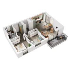 3 pokoje, mieszkanie 63,11 m², piętro 1, oferta nr 7.A.12, Urzeka - budynek 7, Gdańsk, Jasień, ul. Guderskiego / Czermińskiego