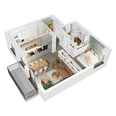 3 pokoje, mieszkanie 55,81 m², piętro 1, oferta nr 7.A.17, Urzeka - budynek 7, Gdańsk, Jasień, ul. Guderskiego / Czermińskiego