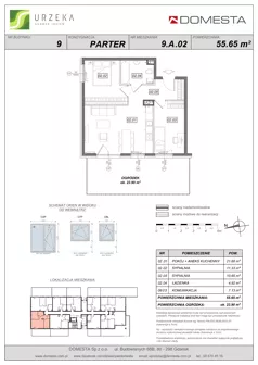3 pokoje, mieszkanie 54,66 m², piętro 1, oferta nr 9.A.12, Urzeka - budynek 9, Gdańsk, Jasień, ul. Guderskiego / Czermińskiego