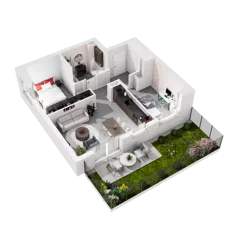 3 pokoje, mieszkanie 54,66 m², piętro 1, oferta nr 9.A.12, Urzeka - budynek 9, Gdańsk, Jasień, ul. Guderskiego / Czermińskiego