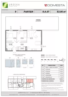 3 pokoje, mieszkanie 63,11 m², piętro 1, oferta nr 9.A.16, Urzeka - budynek 9, Gdańsk, Jasień, ul. Guderskiego / Czermińskiego