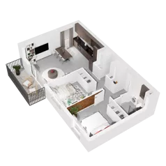 3 pokoje, mieszkanie 63,11 m², piętro 1, oferta nr 9.A.16, Urzeka - budynek 9, Gdańsk, Jasień, ul. Guderskiego / Czermińskiego