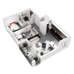 3 pokoje, mieszkanie 66,61 m², piętro 1, oferta nr 9.A.17, Urzeka - budynek 9, Gdańsk, Jasień, ul. Guderskiego / Czermińskiego