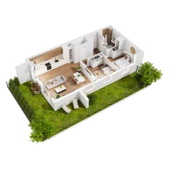 3 pokoje, mieszkanie 67,21 m², parter, oferta nr A.1.1, #NaSwoim2, Gdańsk, Chełm, ul. Ptasia 22