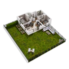 3 pokoje, mieszkanie 52,02 m², parter, oferta nr C1.02, Awionika, Gdańsk, Matarnia, ul. Radiowa