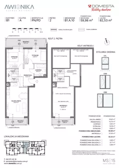 3 pokoje, mieszkanie 82,53 m², piętro 2, oferta nr B1.A.10, Awionika, Gdańsk, Matarnia, ul. Radiowa