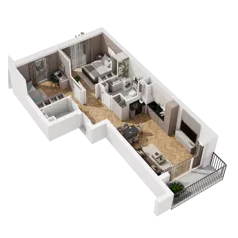 3 pokoje, mieszkanie 60,75 m², piętro 1, oferta nr B1.B.01, Awionika, Gdańsk, Matarnia, ul. Radiowa