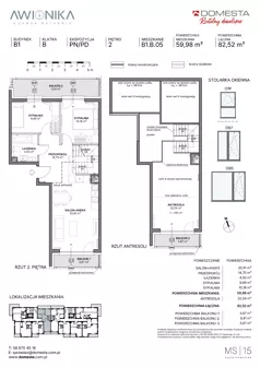 3 pokoje, mieszkanie 82,52 m², piętro 2, oferta nr B1.B.05, Awionika, Gdańsk, Matarnia, ul. Radiowa