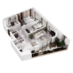 3 pokoje, mieszkanie 66,29 m², piętro 5, oferta nr A.6.3, GreenLine, Gdańsk, Piecki-Migowo, Matemblewo, ul. Rakoczego
