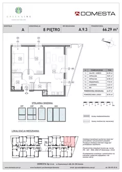 3 pokoje, mieszkanie 66,29 m², piętro 8, oferta nr A.9.3, GreenLine, Gdańsk, Piecki-Migowo, Matemblewo, ul. Rakoczego