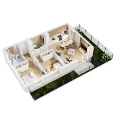 3 pokoje, mieszkanie 65,08 m², piętro 1, oferta nr 8.A.06, Nowe Południe - budynek 8, Gdańsk, Orunia Górna-Gdańsk Południe, Maćkowy, ul. Starogrodzka / Borkowska