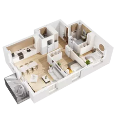3 pokoje, mieszkanie 65,08 m², piętro 1, oferta nr 8.A.06, Nowe Południe - budynek 8, Gdańsk, Orunia Górna-Gdańsk Południe, Maćkowy, ul. Starogrodzka / Borkowska
