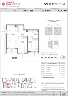 3 pokoje, mieszkanie 62,42 m², parter, oferta nr 10.B.03, Nowe Południe - budynek 10, Gdańsk, Orunia Górna-Gdańsk Południe, Maćkowy, ul. Starogrodzka / Borkowska