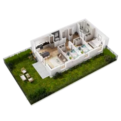 4 pokoje, mieszkanie 76,74 m², parter, oferta nr 8.A.01, Urzeka - budynek 8, Gdańsk, Jasień, ul. Guderskiego / Czermińskiego