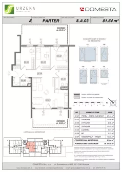 4 pokoje, mieszkanie 76,74 m², piętro 1, oferta nr 8.A.07, Urzeka - budynek 8, Gdańsk, Jasień, ul. Guderskiego / Czermińskiego