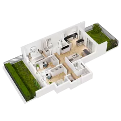 4 pokoje, mieszkanie 76,74 m², piętro 1, oferta nr 8.A.07, Urzeka - budynek 8, Gdańsk, Jasień, ul. Guderskiego / Czermińskiego
