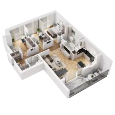 4 pokoje, mieszkanie 81,64 m², piętro 1, oferta nr 8.A.05, Urzeka - budynek 8, Gdańsk, Jasień, ul. Guderskiego / Czermińskiego