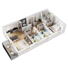 4 pokoje, mieszkanie 76,74 m², piętro 4, oferta nr 8.A.19, Urzeka - budynek 8, Gdańsk, Jasień, ul. Guderskiego / Czermińskiego