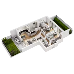4 pokoje, mieszkanie 76,74 m², piętro 1, oferta nr 8.A.07, Urzeka - budynek 8, Gdańsk, Jasień, ul. Guderskiego / Czermińskiego