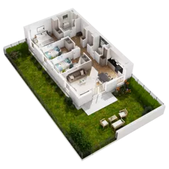 4 pokoje, mieszkanie 76,74 m², parter, oferta nr 8.B.04, Urzeka - budynek 8, Gdańsk, Jasień, ul. Guderskiego / Czermińskiego