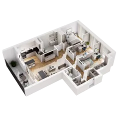 4 pokoje, mieszkanie 81,03 m², piętro 1, oferta nr 8.B.08, Urzeka - budynek 8, Gdańsk, Jasień, ul. Guderskiego / Czermińskiego