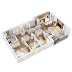 4 pokoje, mieszkanie 78,94 m², piętro 1, oferta nr 8.A.07, Nowe Południe - budynek 8, Gdańsk, Orunia Górna-Gdańsk Południe, Maćkowy, ul. Starogrodzka / Borkowska