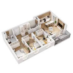 4 pokoje, mieszkanie 78,94 m², piętro 2, oferta nr 8.A.12, Nowe Południe - budynek 8, Gdańsk, Orunia Górna-Gdańsk Południe, Maćkowy, ul. Starogrodzka / Borkowska