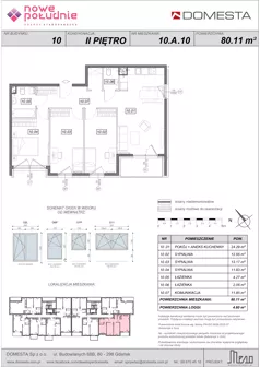 4 pokoje, mieszkanie 80,11 m², piętro 2, oferta nr 10.A.10, Nowe Południe - budynek 10, Gdańsk, Orunia Górna-Gdańsk Południe, Maćkowy, ul. Starogrodzka / Borkowska