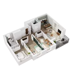 4 pokoje, mieszkanie 80,11 m², piętro 3, oferta nr 10.A.14, Nowe Południe - budynek 10, Gdańsk, Orunia Górna-Gdańsk Południe, Maćkowy, ul. Starogrodzka / Borkowska
